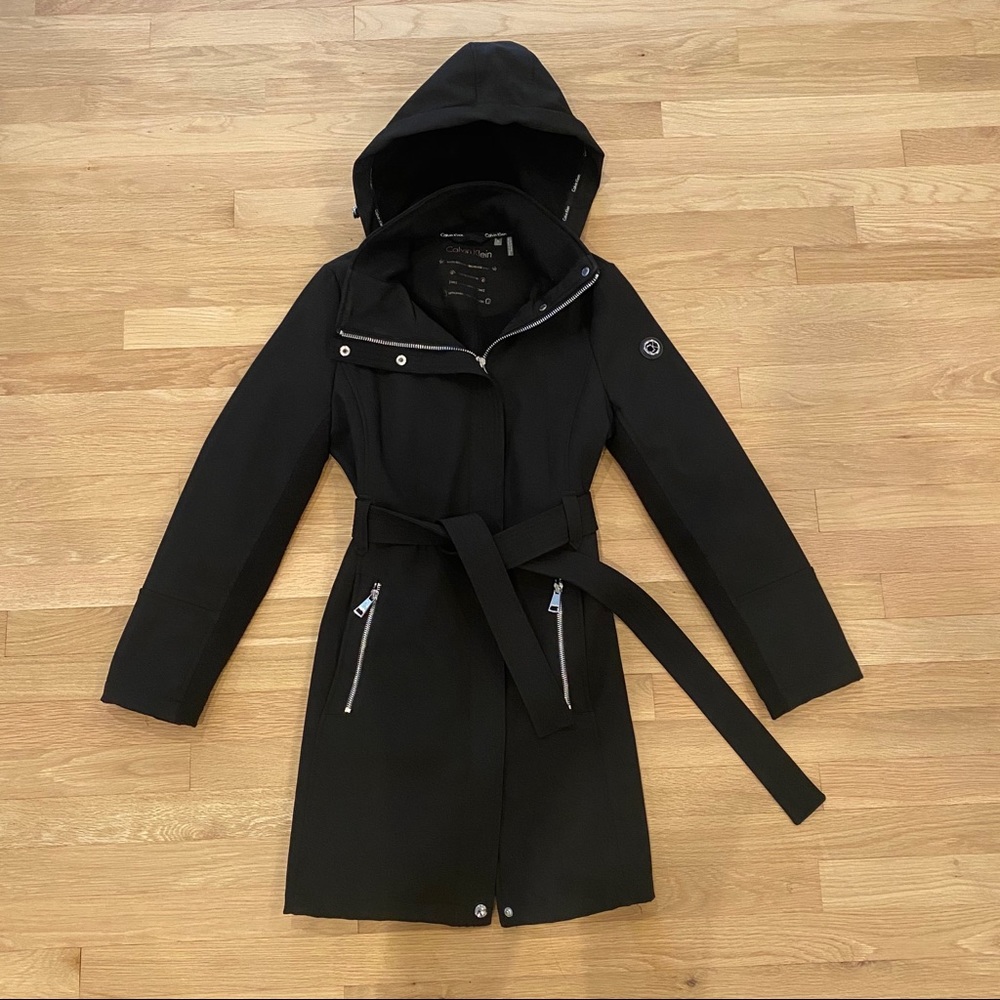 Calvin Klein Black Water Resistant Coat Size Small